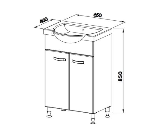 Floor cabinet with washbasin Martat Olimpia 65 white