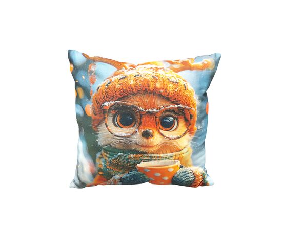 Decorative pillow Home Line 45x45 cm Fox with a glass