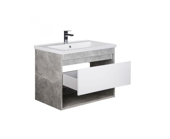 Тумба для ванной с умывальником Oslo Loft 80-A gray/white SU/Cosmo 80 см