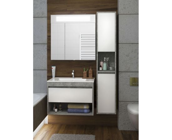 Тумба для ванной с умывальником Oslo Loft 80-A gray/white SU/Cosmo 80 см