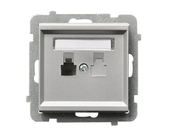 Telephone socket Ospel Sonata GPT-1R/m/38 1 sectional matt silver