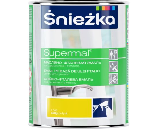 Enamel oil-phthalic Sniezka Supermal F565 800 ml glossy yellow