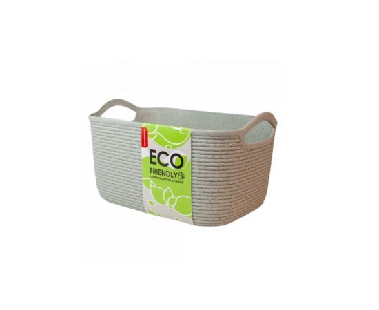 Basket Aleana Jute M ECO WOOD green