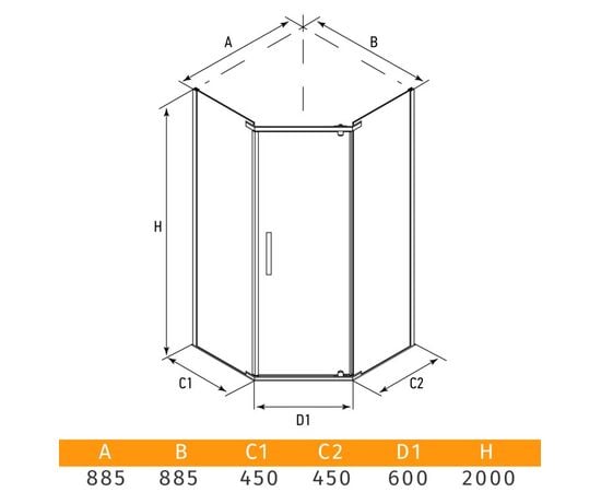 Shower enclosure Alex Baitler AB245-90 90x90x200 cm darkened