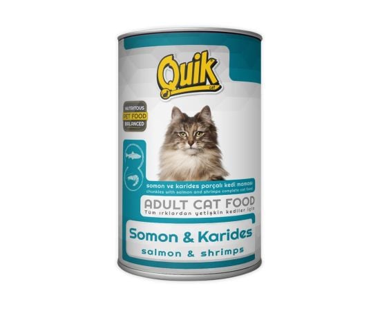 Canned food for cats Quik salmon and shrimps 415g