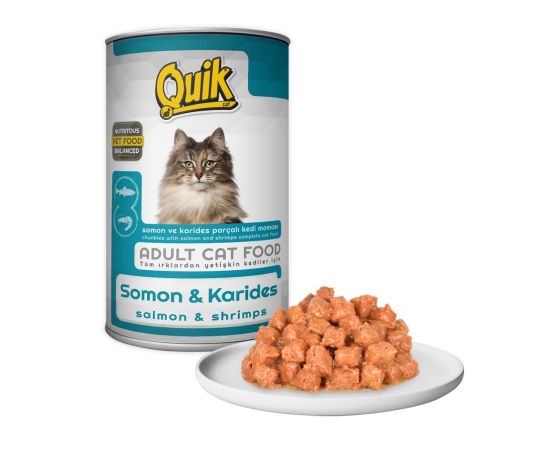 Canned food for cats Quik salmon and shrimps 415g