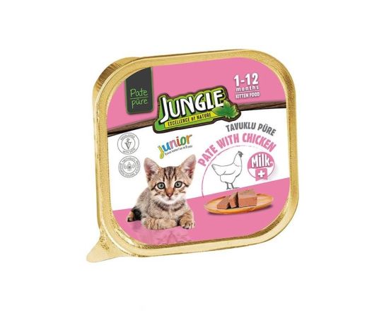 Корм мокрый для котят Jungle куриный паштет 100гр