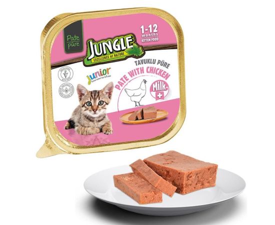 Корм мокрый для котят Jungle куриный паштет 100гр