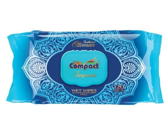 Wet wipes Compact Turquoise 120 pcs