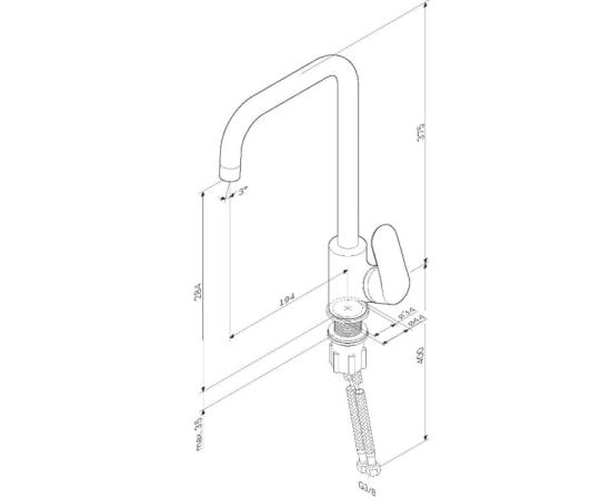 Kitchen faucet AM.PM Like-G Black Matt F8006022