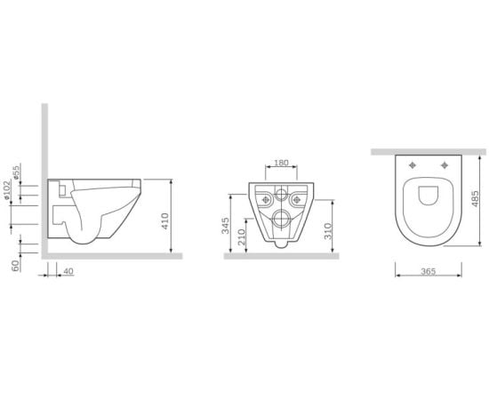 Wall hung toilet AM.PM FlashClean C701700WH