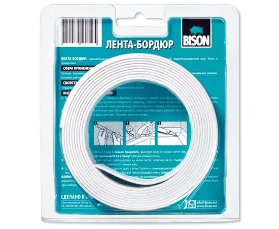 Самоклеящаяся лента Bison Sealantstrip Sanitary 22ммx3.35м белая