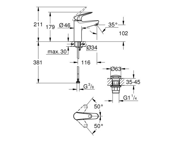 Смеситель для умывальника Grohe 24326001