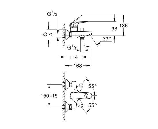 Смеситель для ванны Grohe 24335001