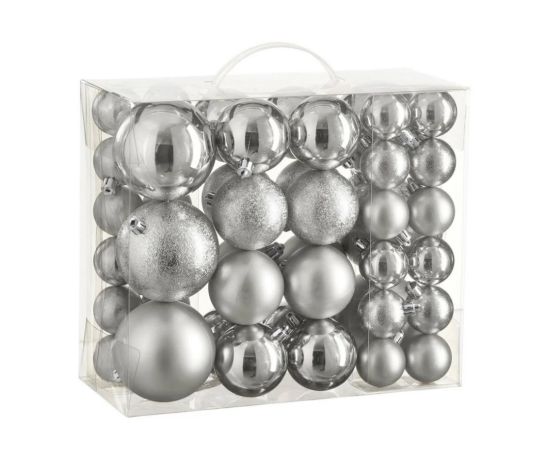 New Year's toy ball silver 4.6,8 cm 46 pcs