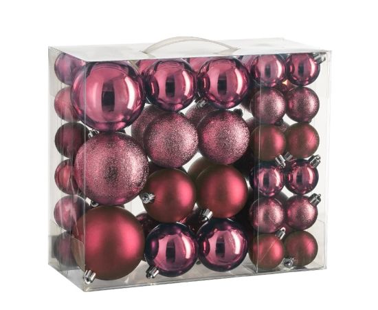 New Year's toy ball burgundy 4.6,8 cm 46 pcs