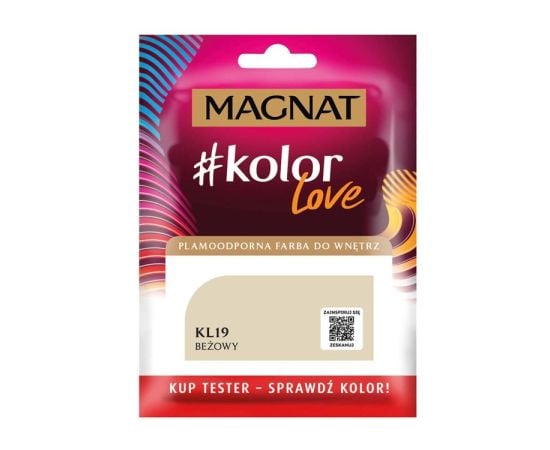 Interior paint test Magnat Kolor Love 25 ml KL19 beige