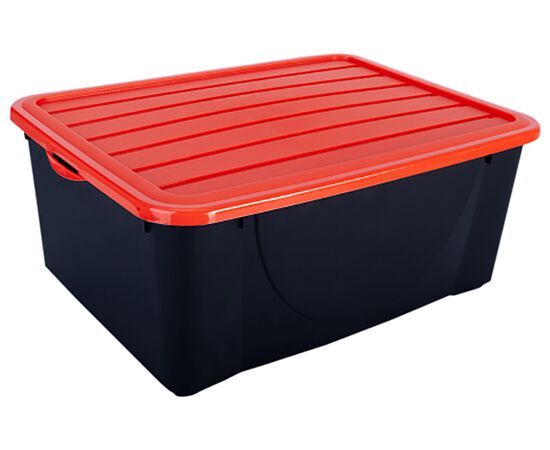 Storage box plastic with lid Aleana LLC black/brown 9.6 l