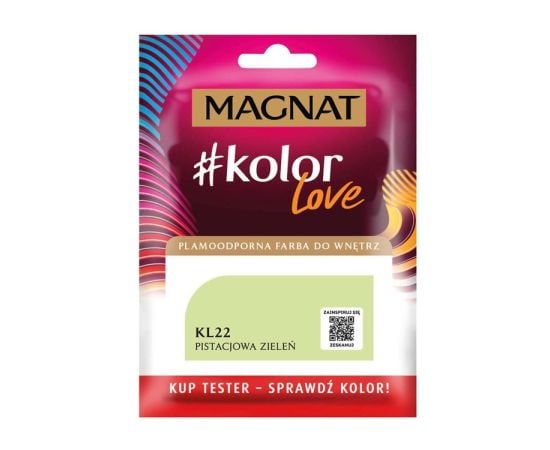 Interior paint test Magnat Kolor Love 25 ml KL22 pistachio green