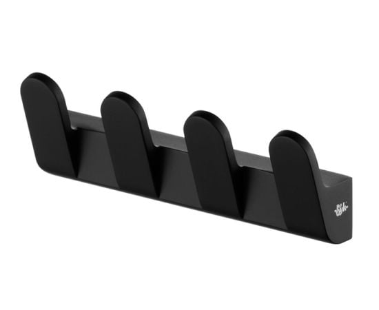 Towel hanger with 4 hooks Bisk Futura Black