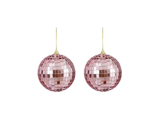 New Year's toy mirror ball rose 10 cm 2 pc