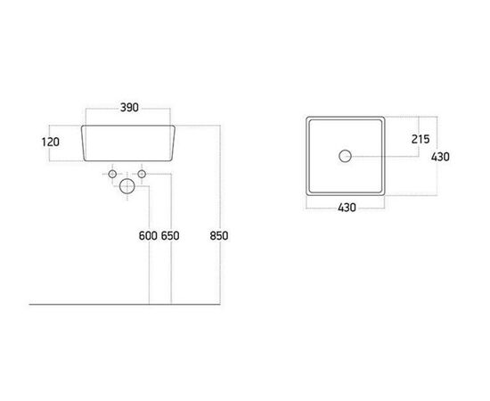 Washbasin countertop Lucco Decente 40 cm white