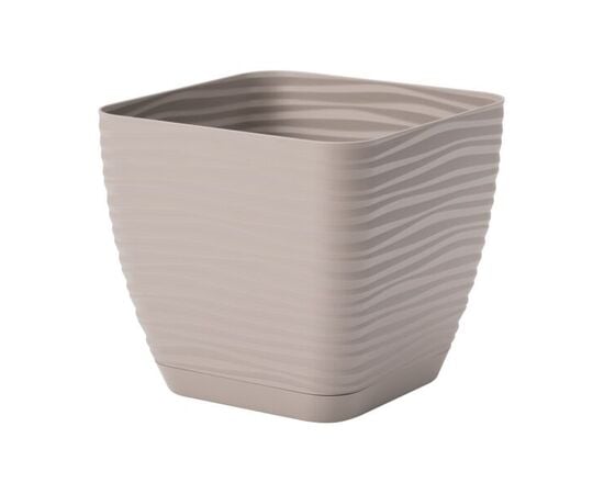 Flower pot with stand Form-Plastic Sahara petit 19 taupe