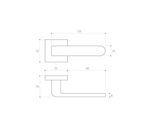 Door handle rossete Metal-Bud RIO K ZRIZCZK with plumbing wrap SZKCW