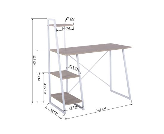 მაგიდა კომპიუტერის 104x50x117.5 სმ POUCHU DARK ROMAN A