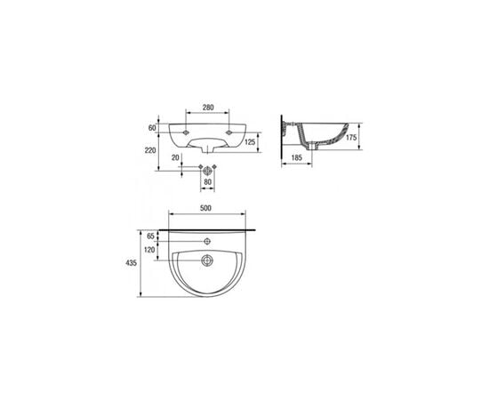 Washbasin white Cersanit PRESIDENT K08-097