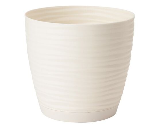 Plastic flower pot with a stand FORM PLASTIC Sahara petit 3040-001 Ø19 cream