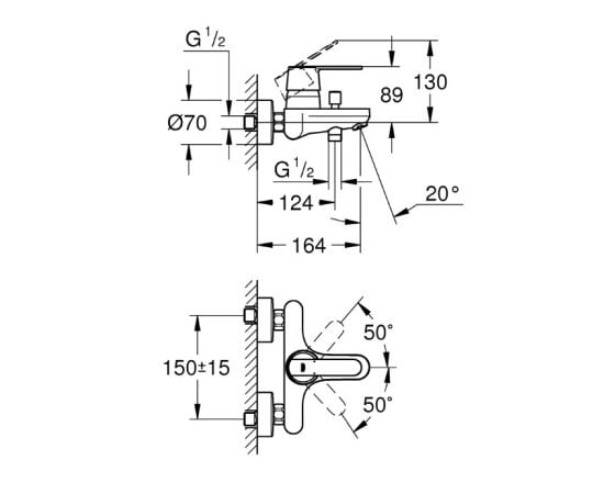 Смеситель для ванны Grohe GET OHM EXPOSED 32887000