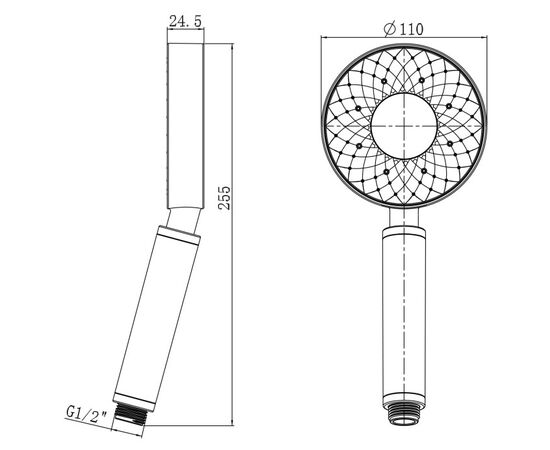 Shower head Rubineta Luna (BK)