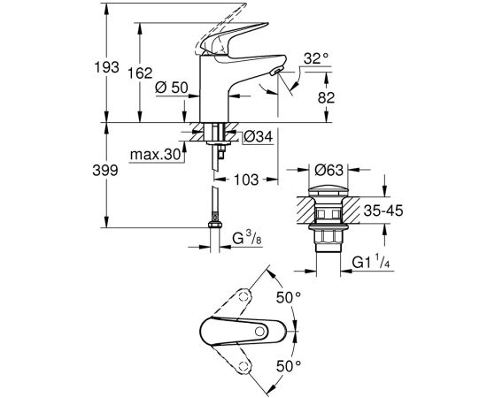 Смеситель для умывальника Grohe 24318001