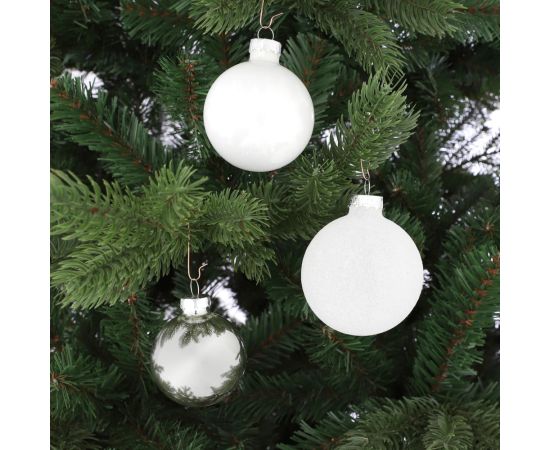 Christmas tree balls glass 42 pcs white