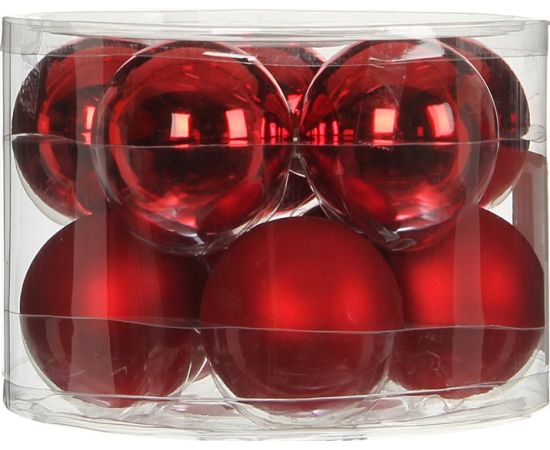 New Year's toy ball glass red 6 cm-10 pcs