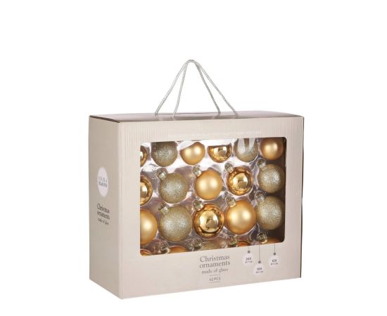 Christmas tree balls glass42 pcs gold