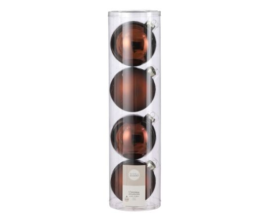 New Year's toy ball glass brown 10 cm-4 pcs