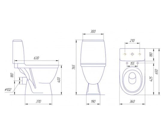 Toilet-Compact Rosa "PREMIER"