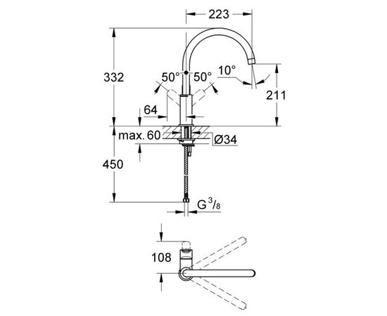 Kitchen faucet Grohe Start Edge 31369000