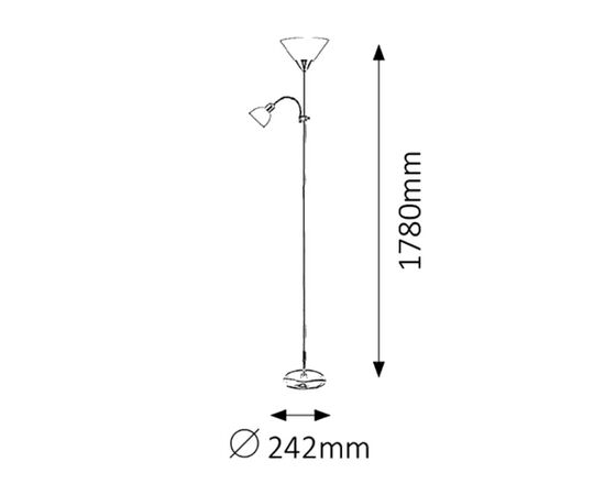 ტორშერი Rabalux 4028 Action 1 E27 60w 1 E14 25w ვერცხლისფერი