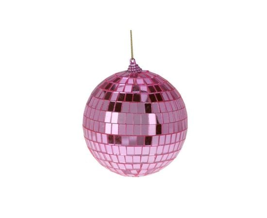 Christmas toy mirror ball 10 cm 2ass fuchsia