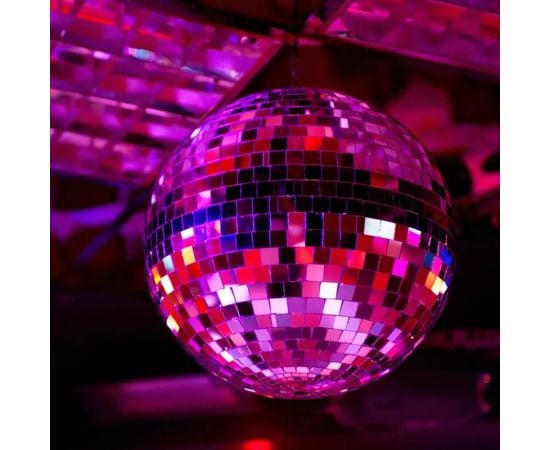 Christmas toy mirror ball 25 cm 2ass fuchsia