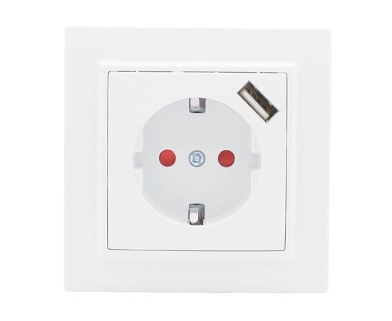 Socket EKF 16A with USB port with grounding white