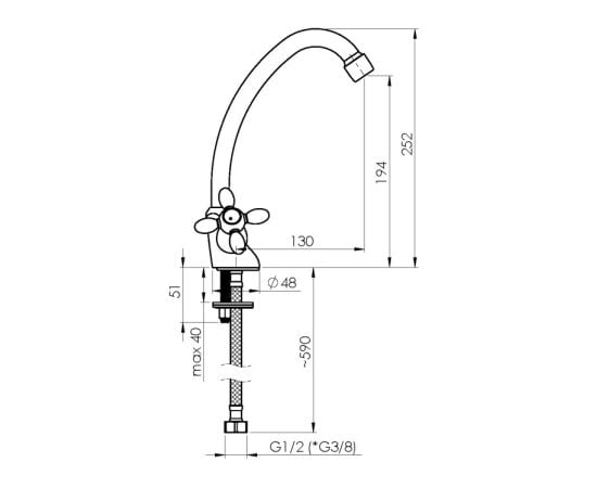 Kitchen faucet Rubineta Milano-8