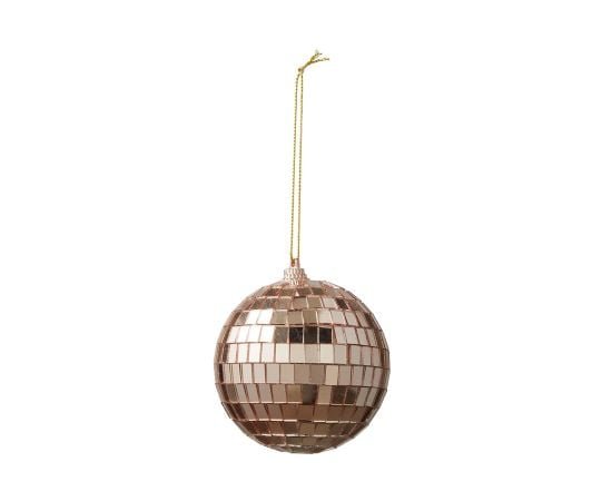 Christmas toy mirror ball 8 cm rose gold