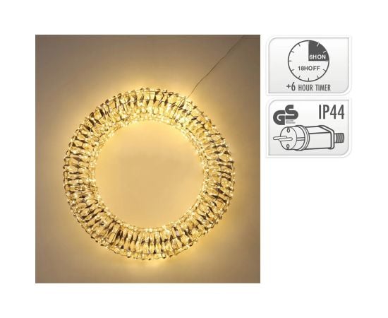 Декорация новогодняя wreath gold micro led 58cm