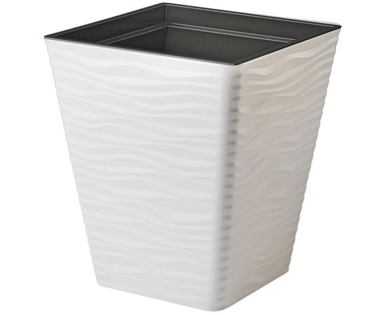 Горшок пластиковый для цветов FORM PLASTIC Sahara Dunes square 3920-011 Ø30 белый