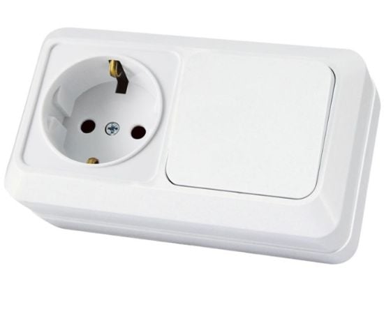 Switch with socket TDM SQ1801-0101 white