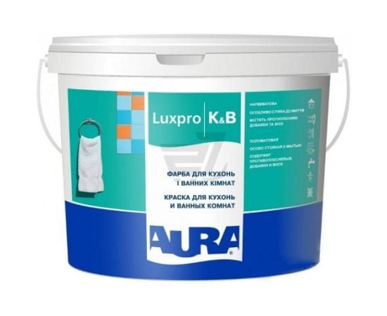 Interior paint for kitchens and bathrooms Eskaro Aura Lux Pro K&B 5 l